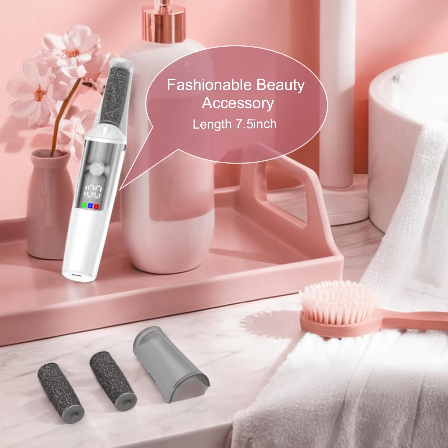 Electric Foot Grinder, Automatic Foot Rubbing, Calluses Removal, And Foot Repair ToolWhite
